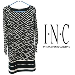 EUC | INC International Concepts | ¾ sleeve Geometric design | Lined | Size: M